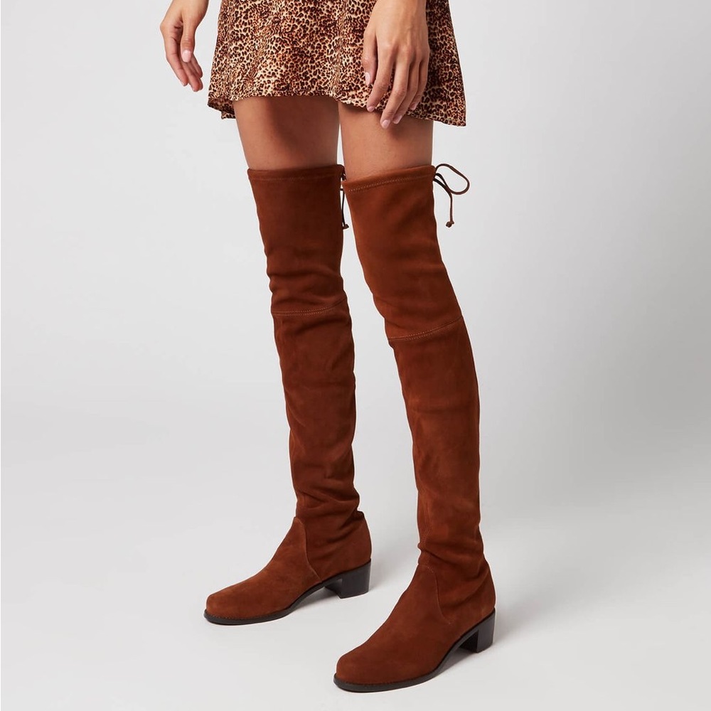 Stuart Weitzman Midland Coffee Suede Boots Size 8